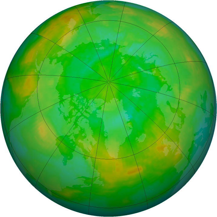 Arctic ozone map for 08 July 1988